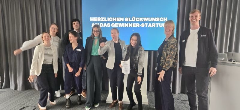 Lesley Li with the FemaleCapital Fintech Pitch participants after winning the 2025 competition