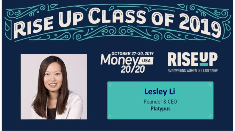 Money20/20 RiseUp USA class of 2019 graphic featuring Lesley Li