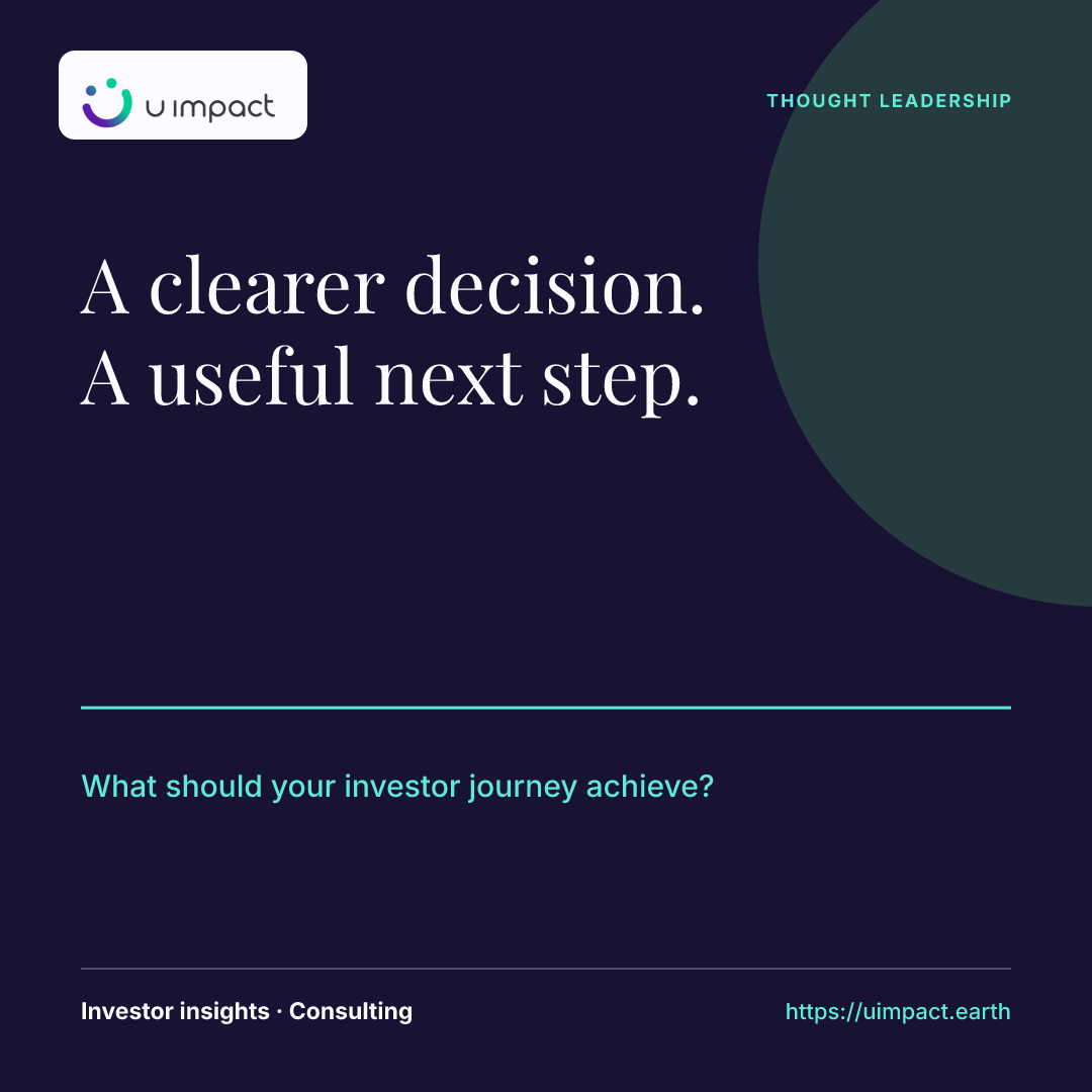 What should a better investor journey achieve?
