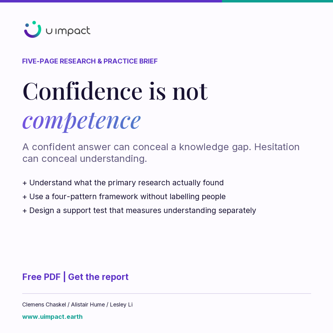Confidence is not competence: free five-page research and practice brief