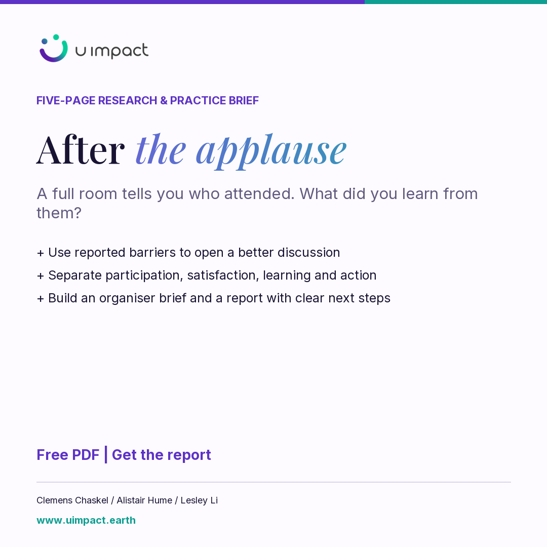 After the applause: free five-page research and practice brief
