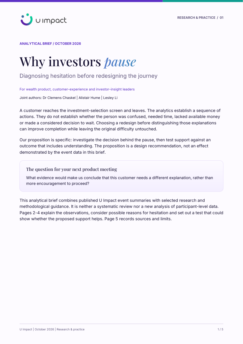Cover preview of Why investors pause